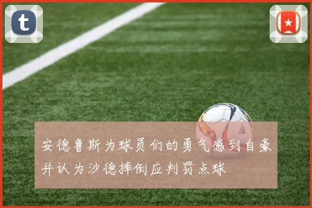 安德鲁斯为球员们的勇气感到自豪并认为沙德摔倒应判罚点球